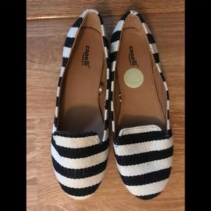 NWT Capelli Black & White striped shoes